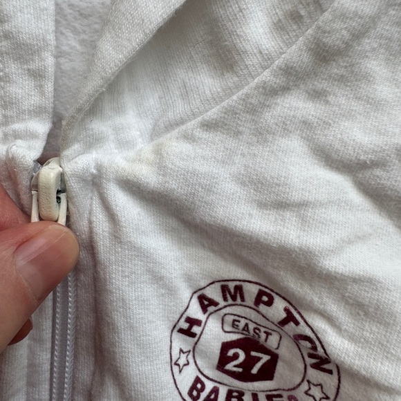 American Apparel 2T Girls Magic Happens in the Hamptons White Zip-Up Hoodie - Picture 4 of 6